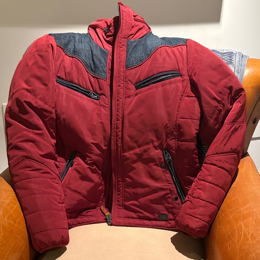 Diesel Red and Black Puffer Jacket